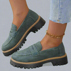 Ysabel | Handgefertigte elegante Slip-On Loafers für jeden Anlass in Dunkelgrün