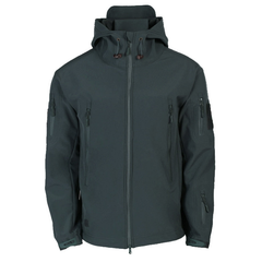 Herren Funktionsjacke mit Kapuze | Outdoor Reißverschluss in Grau