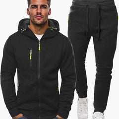 Slim-Fit Trainingsanzug für Herren in Schwarz