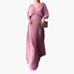 Elegantes Kleid – Damen Hochzeitsgastkleid in Maxilänge in Rosa