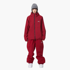 Zweiteiliges Skianzug Set für Unisex in Rot