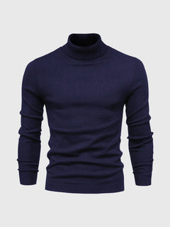 Rollkragen Pullover Herren Baumwolle | Elegant & Bequem in Dunkelblau