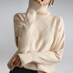 Everly - Strick-Rollkragenpullover in Beige