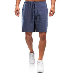 Sommerliche Freizeitherren-Shorts mit Kordelzug und Seitentaschen in Blau