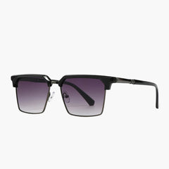 Männer Sonnenbrille mit eckiger Fassung und UV400 Schutz in Schwarzgrau