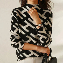 Channah - Mock-Neck-Pullover in Schwarz