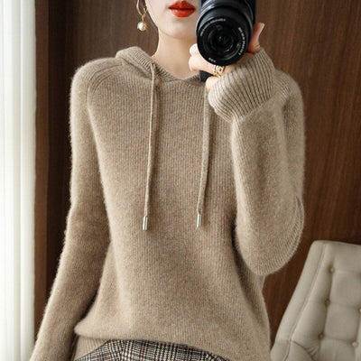 Damen Kapuzenpulli mit Langarm | Strick