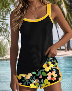 Zafina | Elegantes zweiteiliges Tankini-Set für einen anspruchsvollen Schwimmlook in Gelb