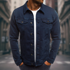 Jörg™ | Tailored Jeansjacke in Dunkelblau
