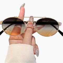 Damen Sonnenbrille mit ovalen Gläsern und UV-Schutz in Mondnacht