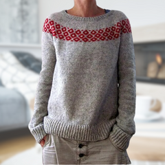 Alia | Damenpullover mit klassischem Rundhals in Rot