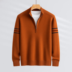 Lukas | Herren Pullover modern mit Halbreißverschluss in Braun