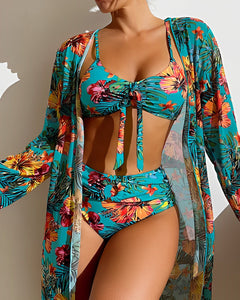 Zena® | Luxus-Bikini-Set mit Pareo in Blau