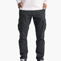 Herren Sommer Cargohose mit Taschen und verstellbarem Bund in Dunkelgrau