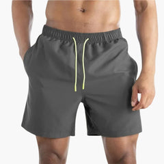 Herren Badeshorts mit Kordelzug und Seitentaschen in Dunkelgrau