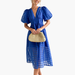 Elegantes Midikleid für Damen - Sommerliches Chic-Kleid in Blau