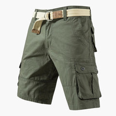 Cargoshorts mit Gürtel und Taschen - für Herren im Freizeitstil in Grün