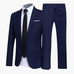 2-teiliges Anzug Set - Slim Fit Herrenanzug für Business Look in Marineblau