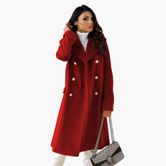 Lapel Collar Trenchcoat für Damen in Rot