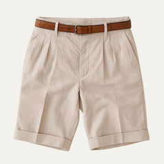 Oliver | Aufgeschlagener Saum Knielang Chinoshorts in Beige