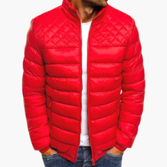 Elegante Steppjacke - Herren Winterjacke mit Reißverschluss in Rot