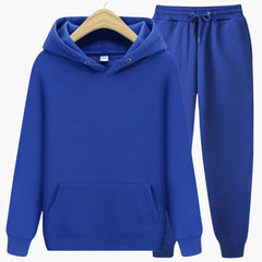 Herren Jogginganzug mit Kapuzenpullover und Bündchenhose in Blau