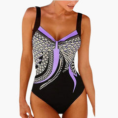 Eleganter Einteiler - Damen Badeanzug mit Stil für den Sommer in Lila
