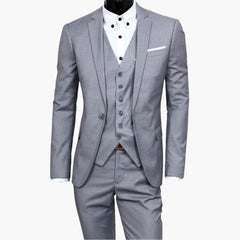 Eleganter Slim Fit Anzug - moderner Look für Herren zur Hochzeit in Grau
