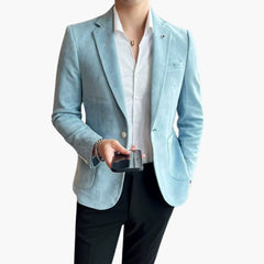 Taillierter Blazer - Modern Fit Herren Sakko für Events in Himmelblau