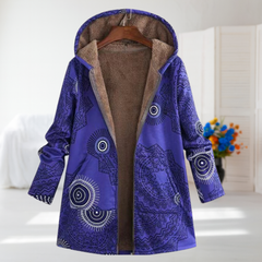 Léa - Eleganter Mid-Season Mantel in Blau-Lila