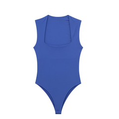 Portia - Modischer Jumpsuit mit eckigem Kragen für Damen in Blau