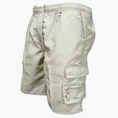 Herren Cargo Shorts mit Taschen und Kordelzug für Sommer in Beige