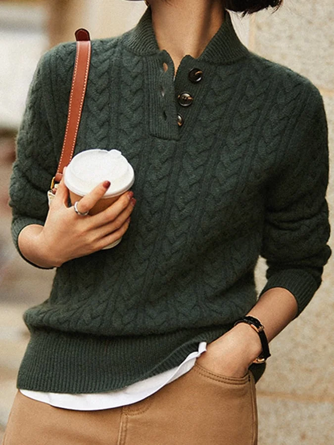 Gestrickter Rollkragenpullover für Frauen