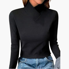 Mara | Eleganter Rollkragenpullover in Schwarz