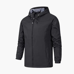 Wasserdichte Regenjacke für Herren mit Atmungsaktivem Material in Schwarz