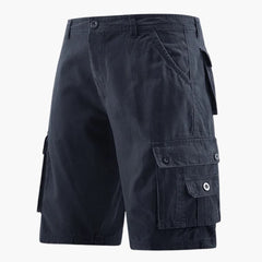 Herren Sommer Cargo-Shorts mit elastischem Bund und Taschen in Dunkelblau