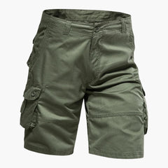 Herren Sommer Cargo Shorts mit Taschen und knielangem Schnitt in Armygrün
