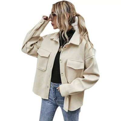 Sommerjacke mit Knöpfen und Taschen für Frauen