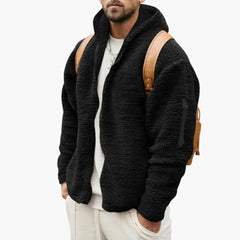 Warm Hoodie Jacke für Herren in Schwarz