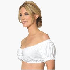 Off-Shoulder Dirndl Bluse für Damen - Oktoberfest 2025 in Weiß