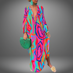 Zita©️ | Handgemachtes luftiges Sommerkleid in Mehrfarbig