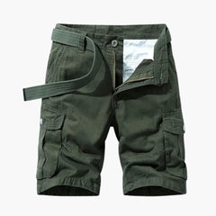 Herren Cargoshorts mit Taschen und Gürtel für den Sommer in Grün