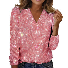 Caroline - Schicke, glänzende Damenbluse in Rosa