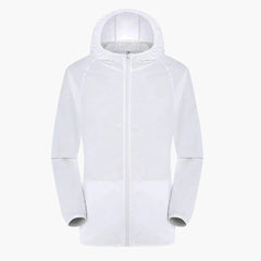 Trenchcoat mit Kapuze für Unisex in Weiß
