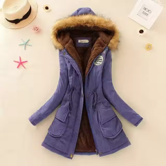 Therelle™ - Herbst-/Winterjacke mit Kapuze Stickerei und Tailliertem Schnitt in Lila