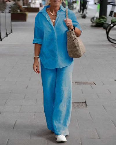 Beth - Bequemes Sommer Leinen-Set