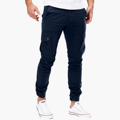 Bequeme Cargohose mit Seitentaschen - Herren Freizeithose in Dunkelblau