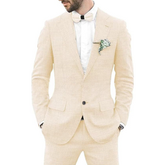 Herren Hochzeitsgast Anzug | Jacke und Hose in Beige