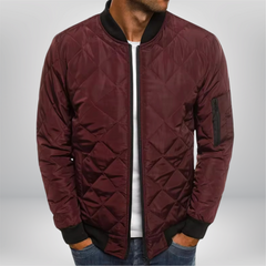 William™ - Premium Stepp-Bomberjacke in Weinrot