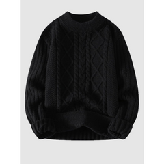 Lonnie - Strickpullover - Zopfmuster in Schwarz